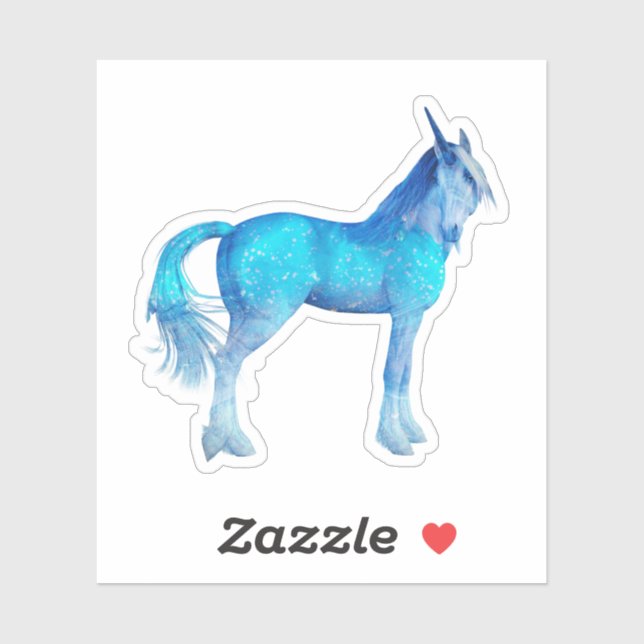 Sticker Unicorn Blues (Feuille)