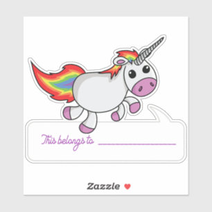 Sticker Unicorn Cela Appartient À - Retour À L'École
