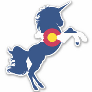 Sticker Unicorn Drapeau du Colorado