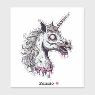 Sticker Unicorn Zombie Head