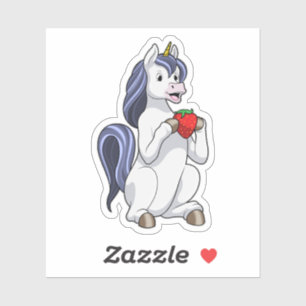 Sticker Unicorne aux fruits de fraise