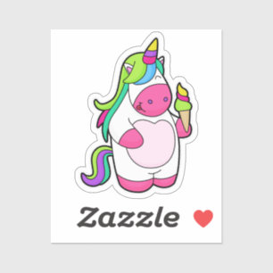 Sticker Unicorne avec gaufre Glace