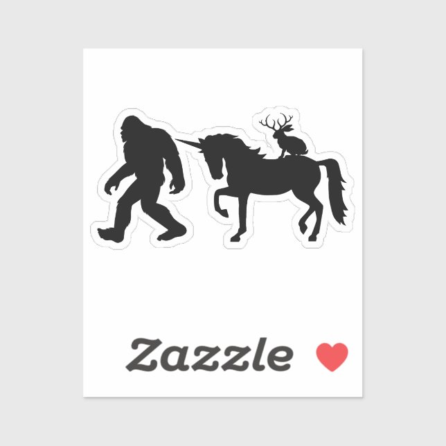 Sticker Unicorne, Bigfoot, Jackalope (Feuille)