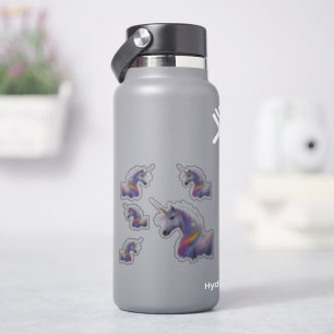 Sticker Unicorne blanche majestueuse avec Mane arc-en-ciel