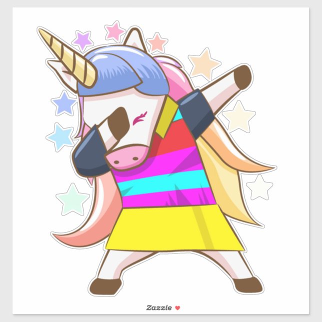 Sticker Unicorne Dabbing (Feuille)