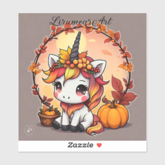 Sticker Unicorne d'automne