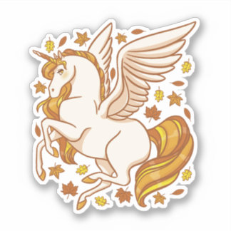 Sticker Unicorne d'automne