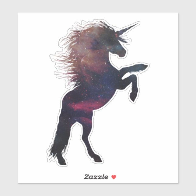 Sticker Unicorne de l'espace magique (Feuille)