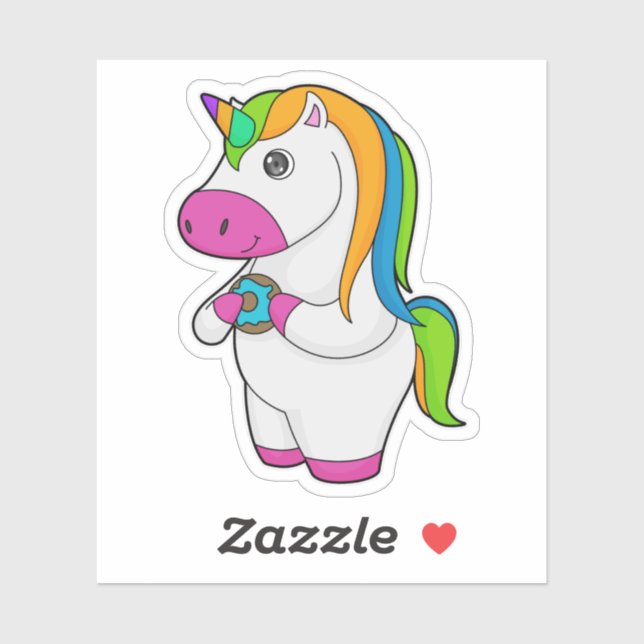 Sticker Unicorne Donut (Feuille)