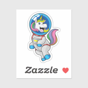 Sticker Unicorne en tant qu'astronaute dans l'espace