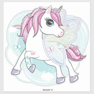 Sticker Unicorne et Papillons