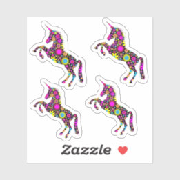 Sticker Unicorne florale