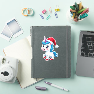 Sticker Unicorns Christmas_Santa Claus Unicorn Tank Top (1