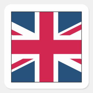 Sticker Union Jack carré avec bordure blanche