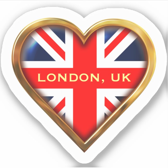 Sticker Union Jack en forme de coeur (Devant)