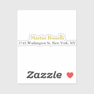 Sticker Unique Classic Simple Gold Color Name