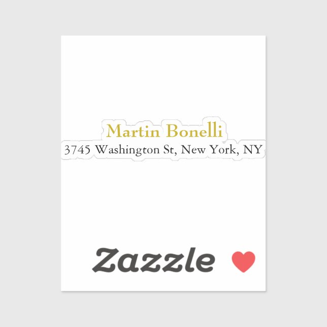 Sticker Unique Classic Simple Gold Color Name (Feuille)