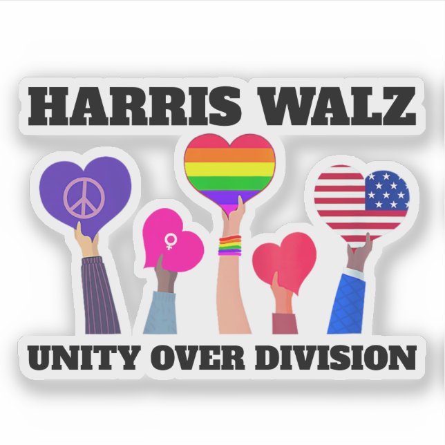 Sticker Unité sur la division Kamala Harris Tim Walz (Devant)