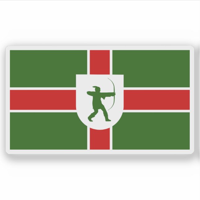 Sticker Unofficial flag of Nottinghamshire county, England (Devant)