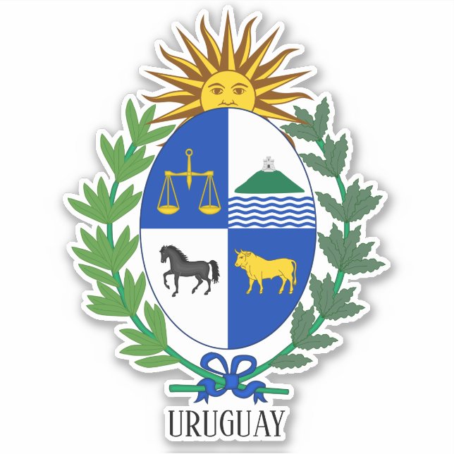 Sticker Uruguay Armoiries Nationales Patriotique (Devant)