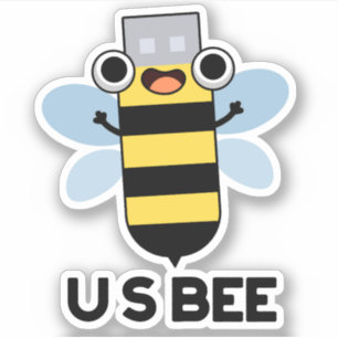 Sticker US Bee Funny USB Technical Pun