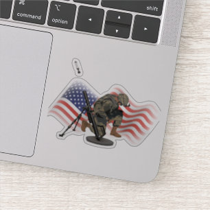 Sticker US Gunner avec mortier M224