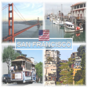 Sticker US San Francisco - Golden Gate Bridge - Téléphériq