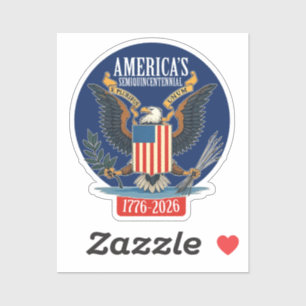 Sticker USA 250 - 1776-2026 - Armoiries de l'aigle Vintage