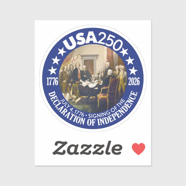 Sticker USA 250 - 1776-2026 - Déclaration d'indépendance (Feuille)