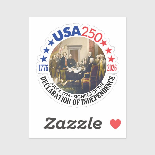 Sticker USA 250 - 1776-2026 - Déclaration d'indépendance (Feuille)