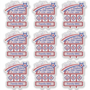 Sticker USA 250 personnalisé - Marquee Rétro Patriotique