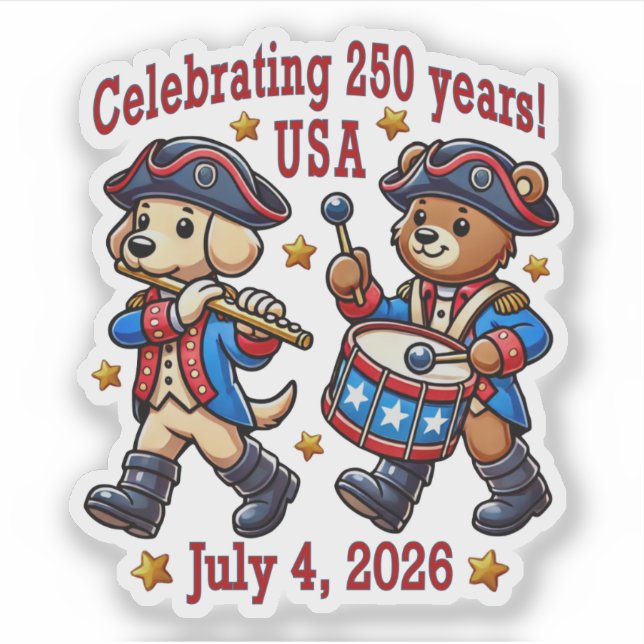 Sticker USA 250th Anniversary Souvenir - Patriotique (Devant)