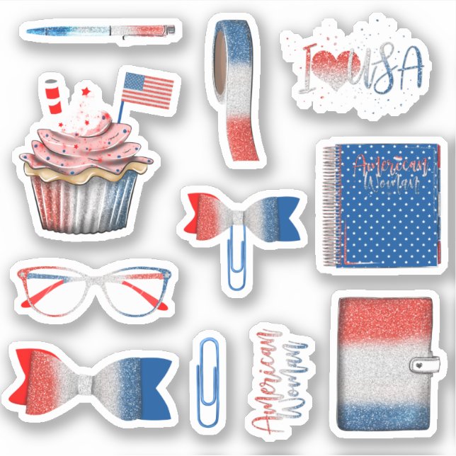 Sticker Usa Indipendense jour planner jeu d'autocollants 0 (Devant)