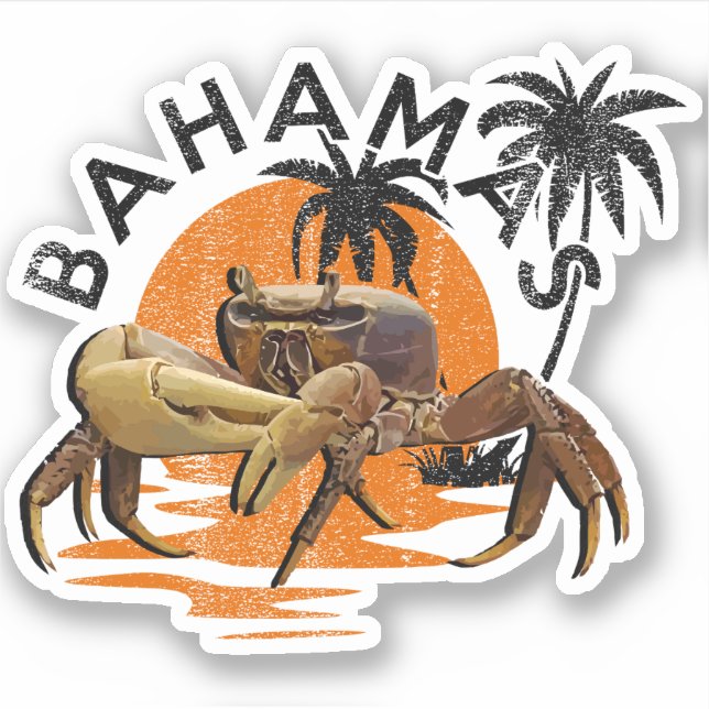 Sticker Vacances Andros Crab Bahamas Drapeau Croisière (Devant)