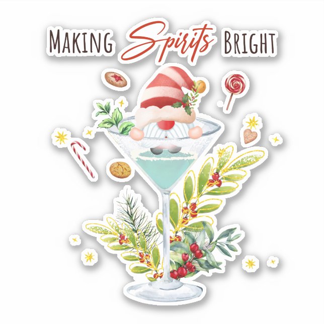 Sticker Vacances de Noël Cocktails Rendre les esprits bril (Devant)