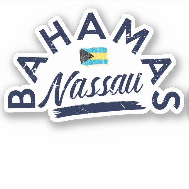 Sticker Vacances Nassau Bahamas Drapeau croisière (Devant)