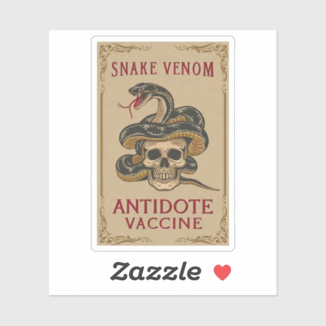 Sticker Vaccin antidote contre le serpent d'Halloween Veno (Feuille)
