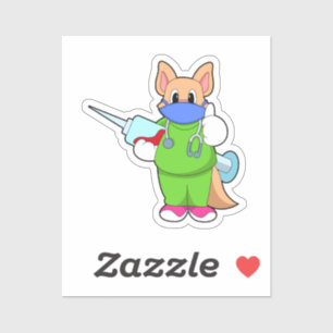 Sticker Vaccination au chat avec seringue