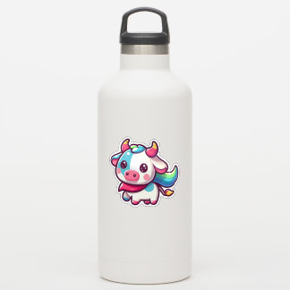 Sticker Vache adorable de couleur arc-en-ciel avec charme