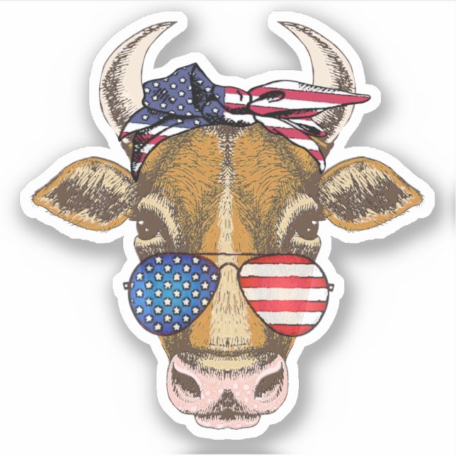 Sticker Vache américaine (Devant)