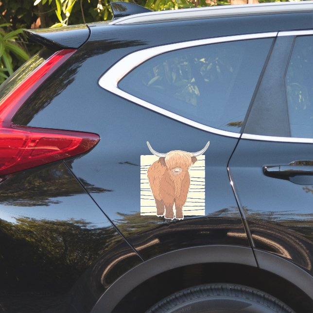 Sticker Vache des Highlands Écossaise  (Coté voiture)