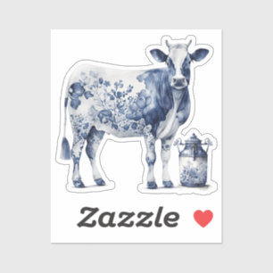 Sticker Vache et pot de lait