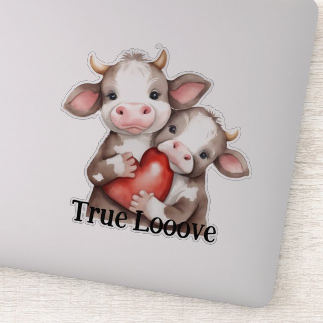 Sticker Vaches adorables Vrai amour (Détail)