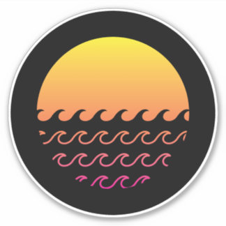 Sticker Vagues de coucher de soleil