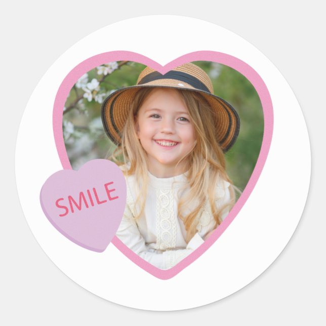 Sticker Valentine en forme de coeur (Devant)