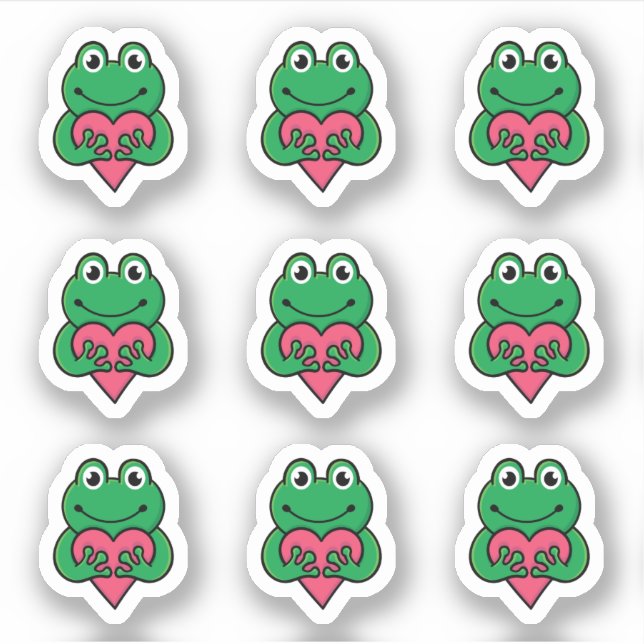 Sticker Valentine Frog amour (Devant)