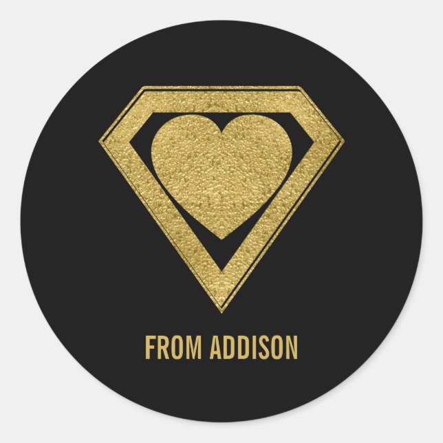 Sticker Valentine Gold Superhero Friend (Devant)