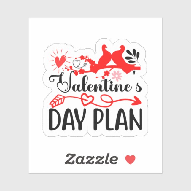 Sticker Valentine’s Day Plan Cute Romantic Love Schedule D (Feuille)