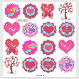 Sticker Valentine's Day Assorted Adorable Felt Look 