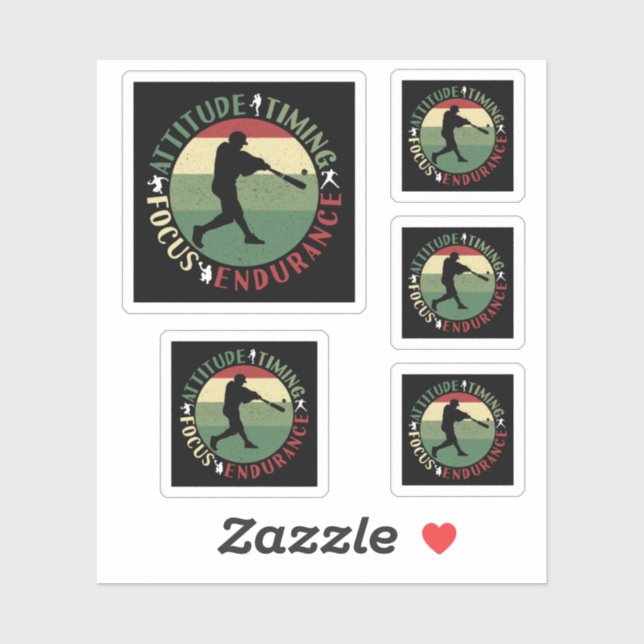 Sticker Valeurs de l'équipe de baseball motivationnel (Feuille)